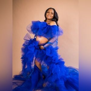 Maternity Robe & Flower Set 💙🌸